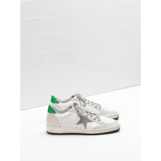 Men's/Women's Golden Goose ball star sneakers in calf leather suede star glittery