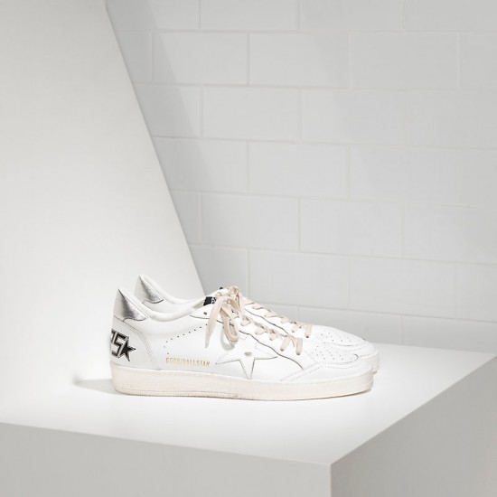 Men's/Women's Golden Goose sneakers ball star leather in white silver