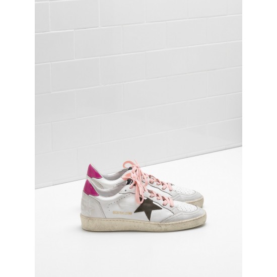 Women's Golden Goose ball star sneakers in calf leather suede star leather
