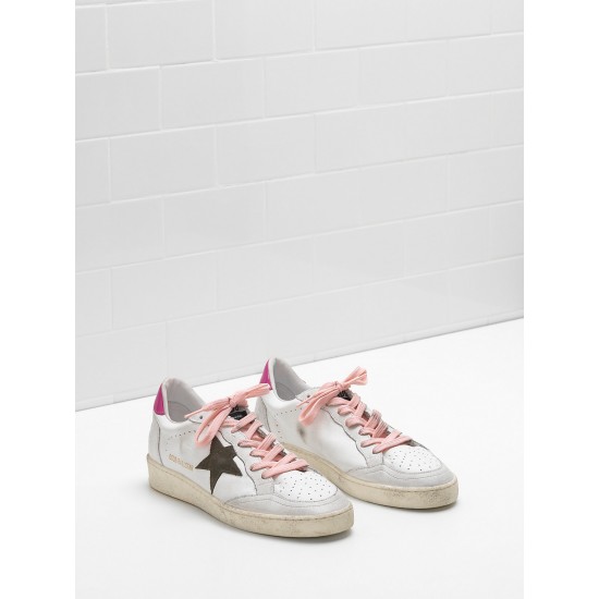 Women's Golden Goose ball star sneakers in calf leather suede star leather