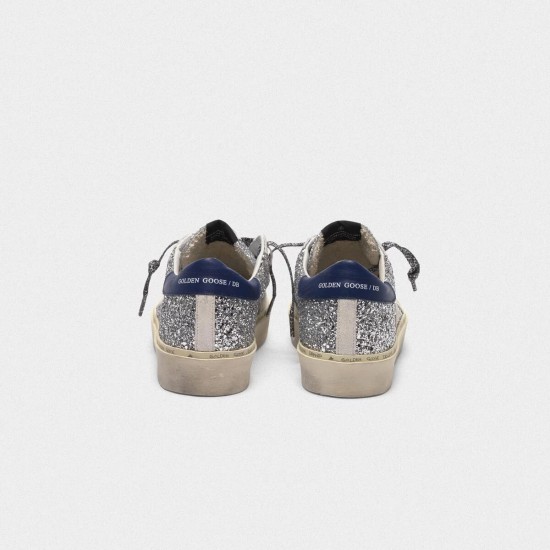Women's Golden Goose hi star sneakers with glitter white star and leopard print laces