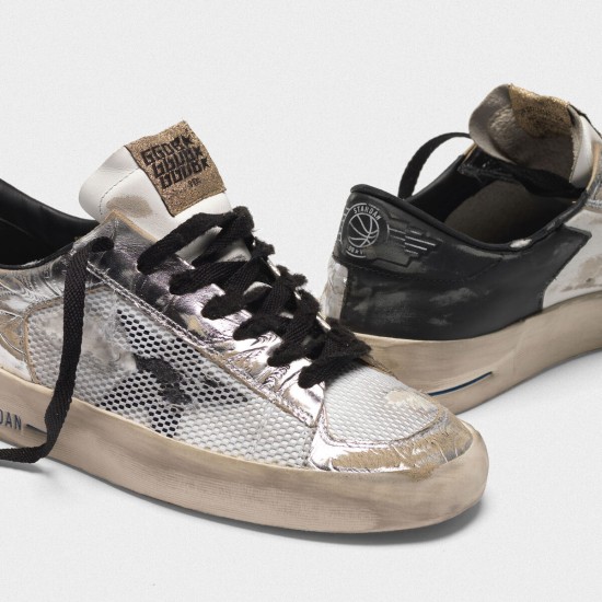 Men's/Women's Golden Goose stardan ltd sneakers laminated silver with floral design