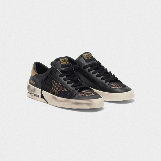 Men's/Women's Golden Goose stardan sneakers black gold leather with mesh inserts