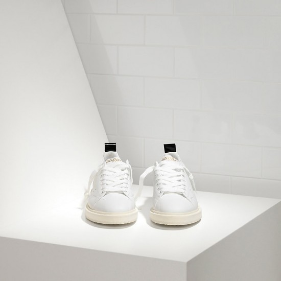 Men's/Women's Golden Goose starter sneakers in calf leather white white sole