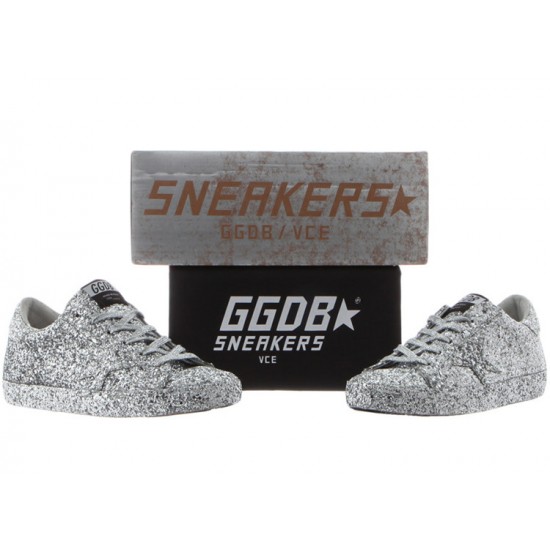 Men's/Women's Golden Goose sneakers superstar ricoperta silver glitter