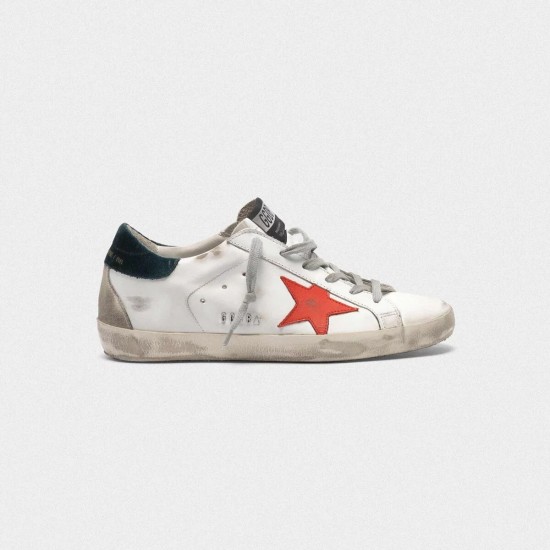 Men's Golden Goose superstar sneakers with metal ggdb lettering red star