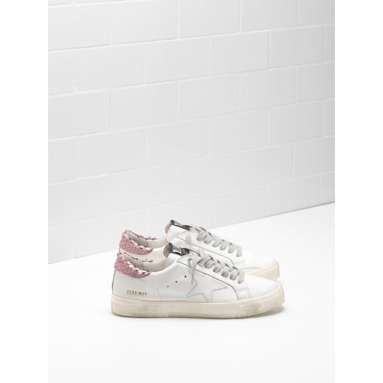Women's Golden Goose may sneakers in pink white star logo