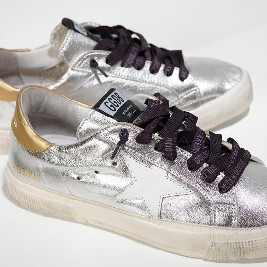 Women's Golden Goose sneakers may in silver gold white star