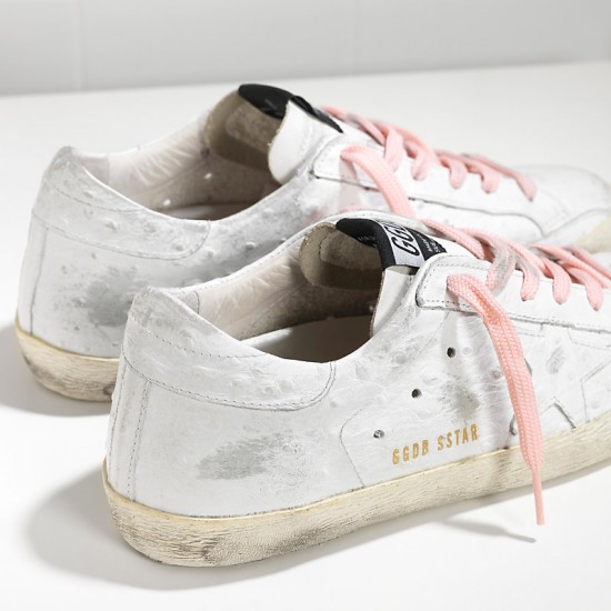 Women's Golden Goose sneakers superstar in white pink lace