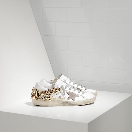 Women's Golden Goose sneakers superstar limited edition in gold diamond