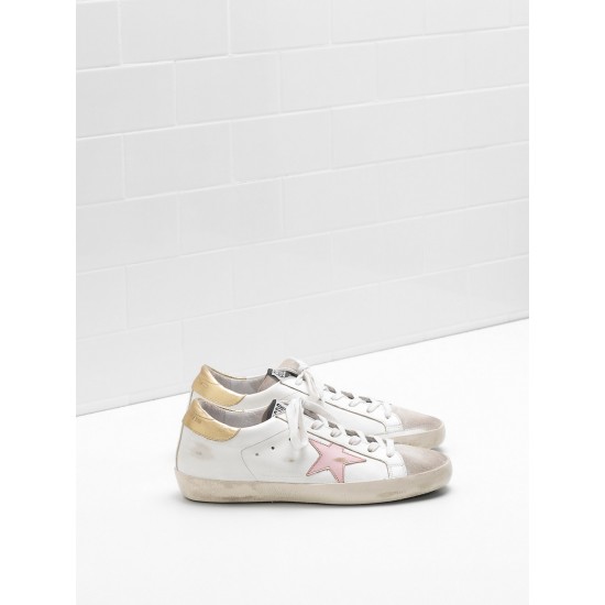 Women's Golden Goose superstar sneakers leather star in laminated