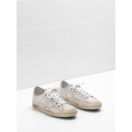 Men's/Women's Golden Goose v star 2 sneakers upper in crackle effect leather